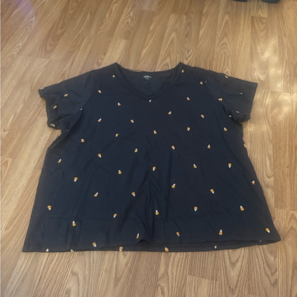 Old Navy Halloween Candy Corn V Neck Top Size XXL Tall